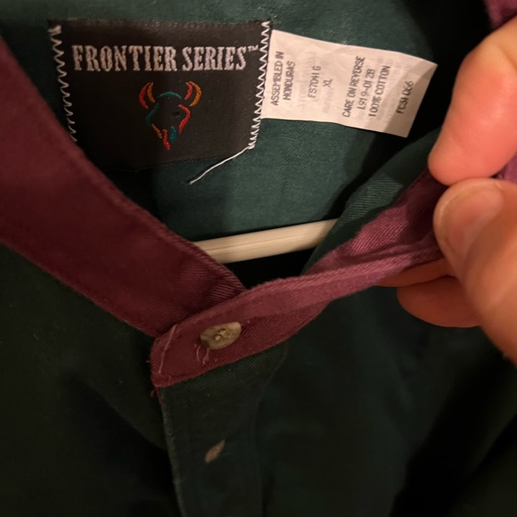 Mens Frontier Series long sleeved button up shirt , Hunter green ! - Picture 2 of 3